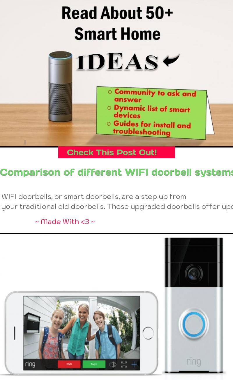 Comparison of different WIFI doorbell systems - SmartHome Automation Community
